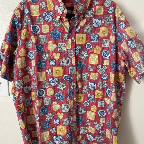 Rare Vintage Reyn Spooner Tiki Mickey Hawaiian - Picture 2 of 3